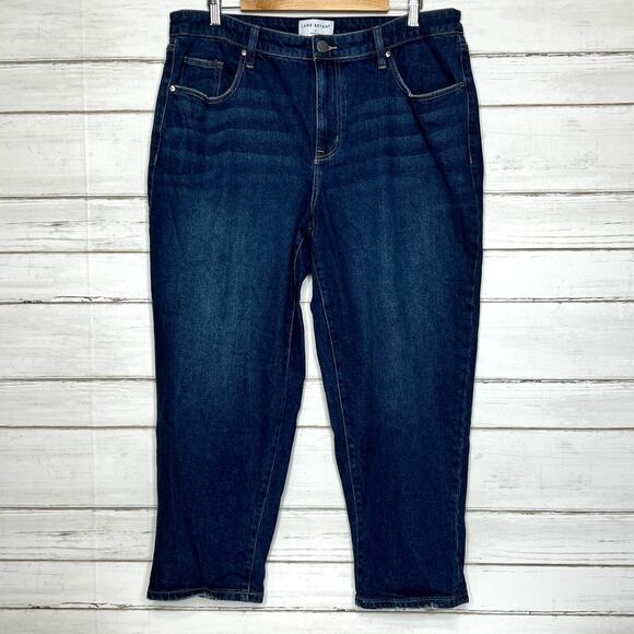 Lane Bryant Dark Wash Mid Rise Boyfriend Capri Jeans Size 14 - Picture 1 of 10